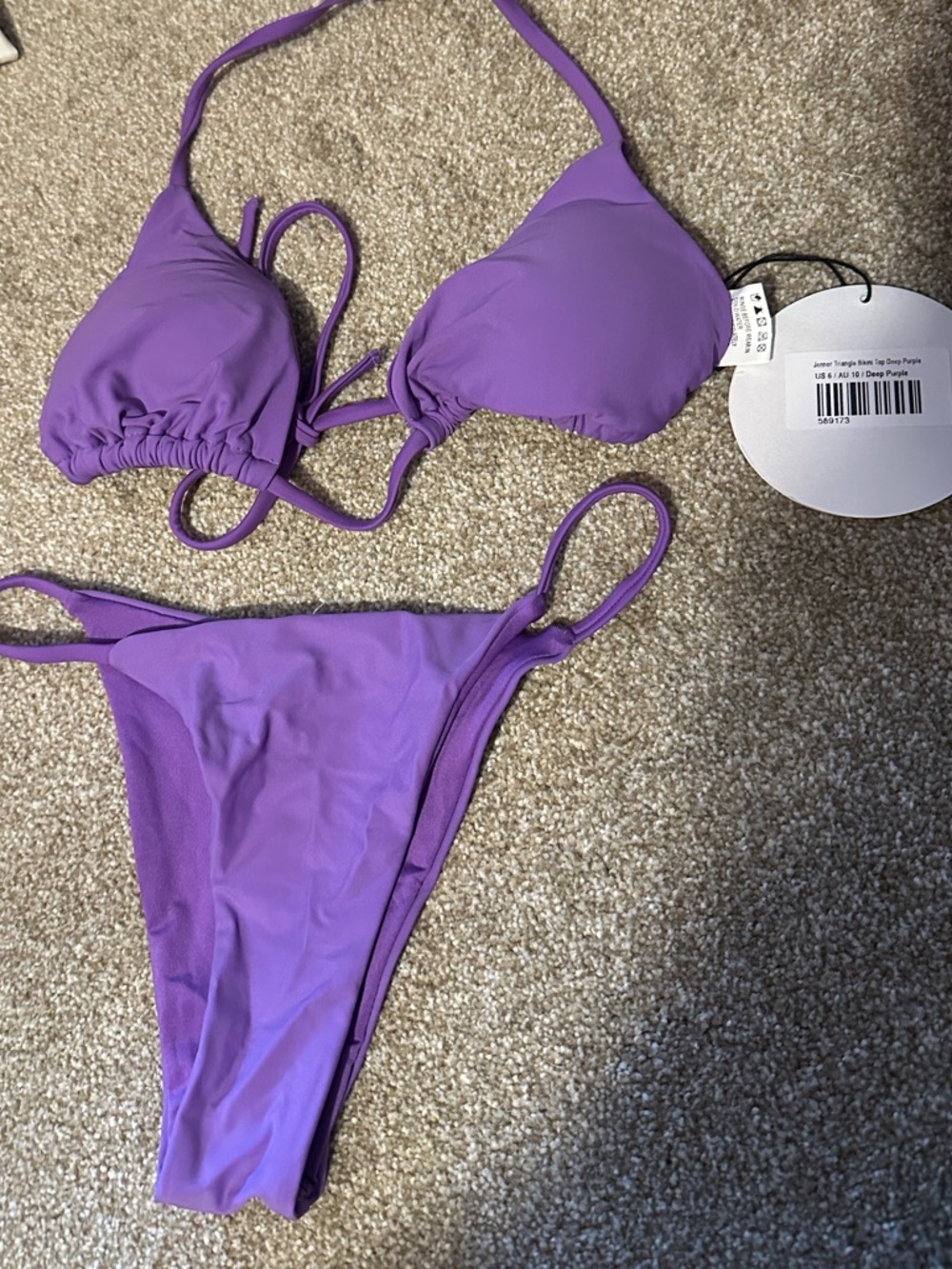 Princess Polly Purple Triangle Bikini Set